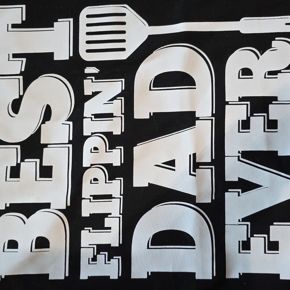 Black Apron with 'Best Flippin Dad Ever' Print Grill - Picture 3 of 3